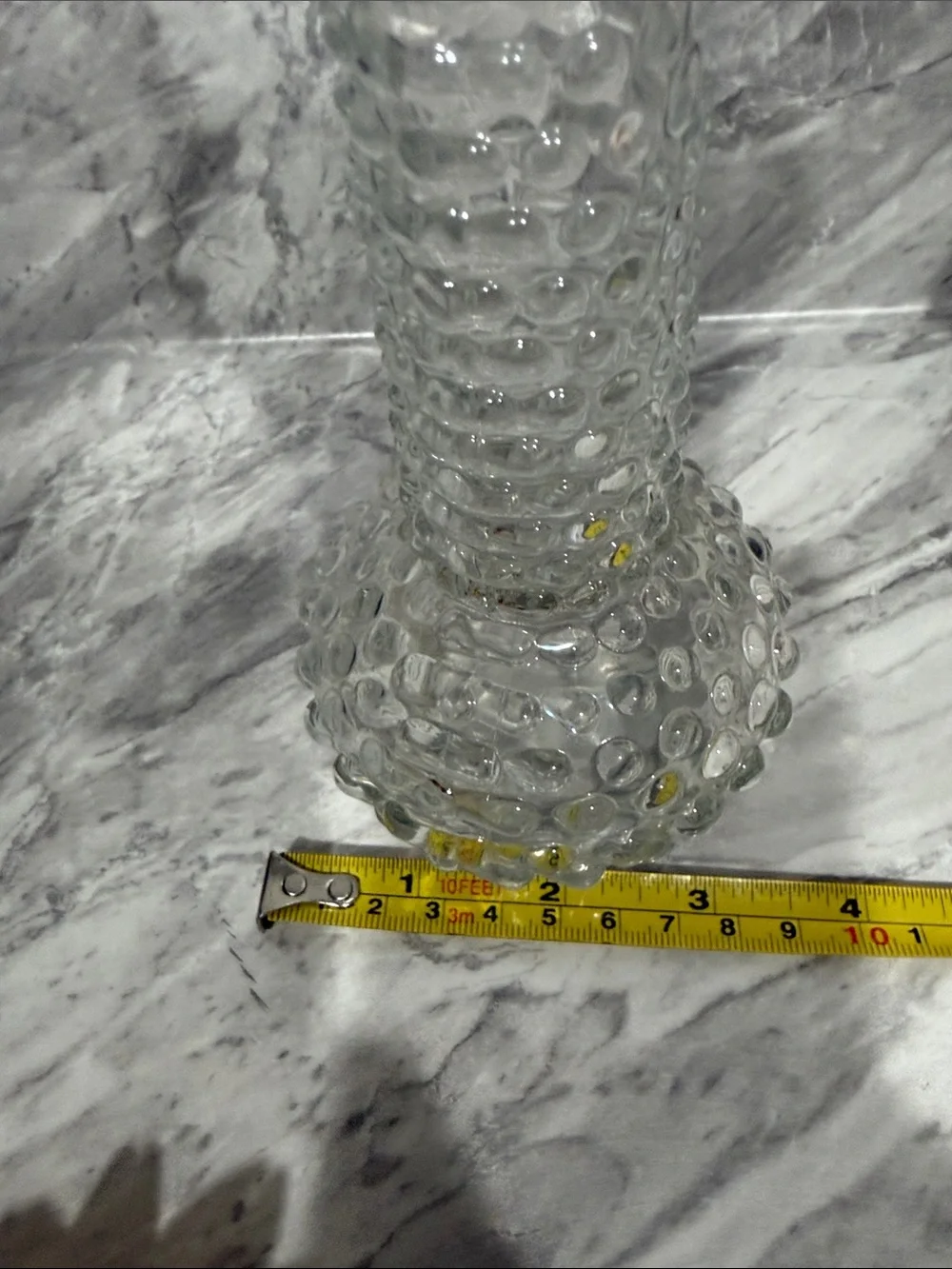 Vintage Brody USA Clear Hobnail Glass Bud Vase 8” Mid Century